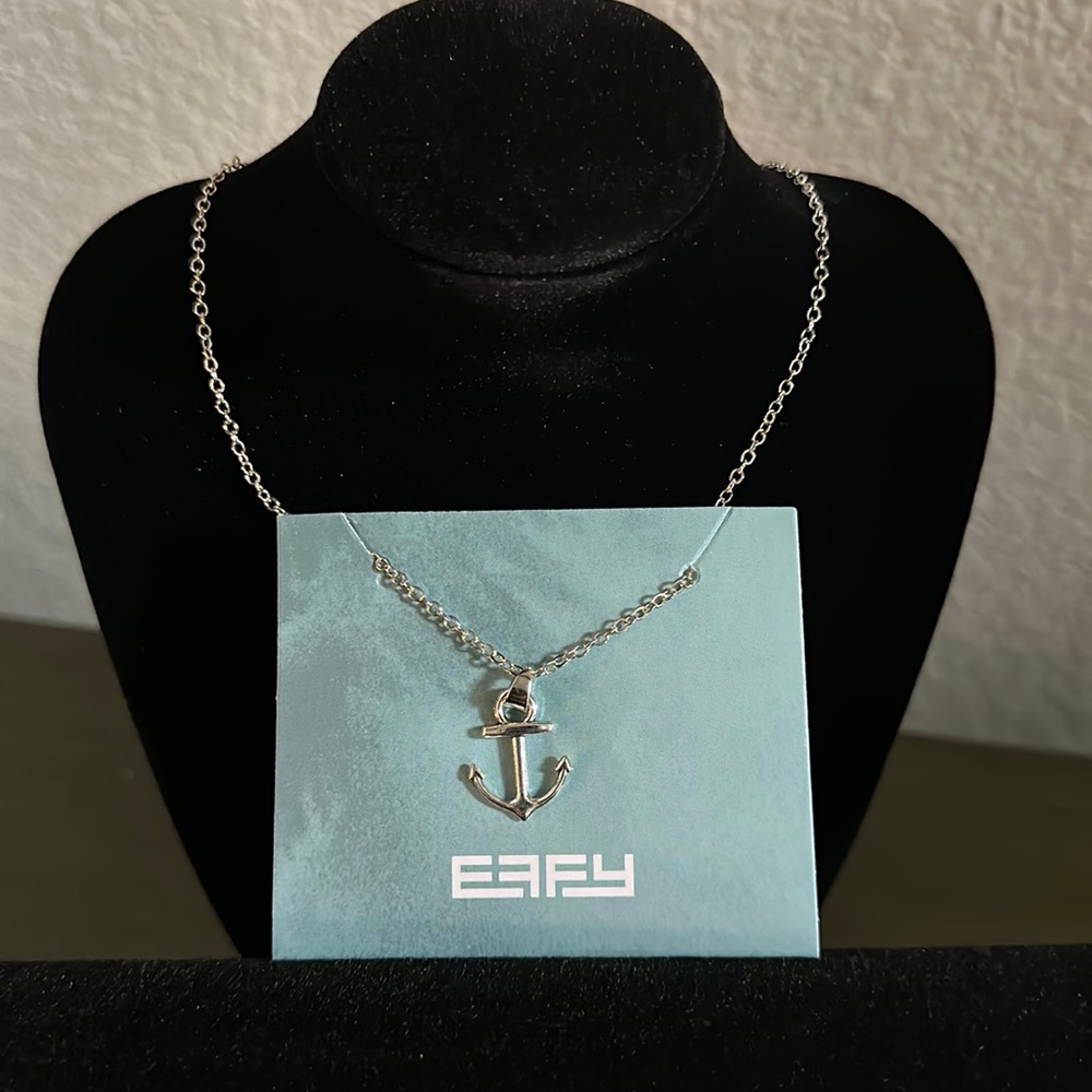 🆕⭐️EFFY silver tone anchor pendant with 18” chain